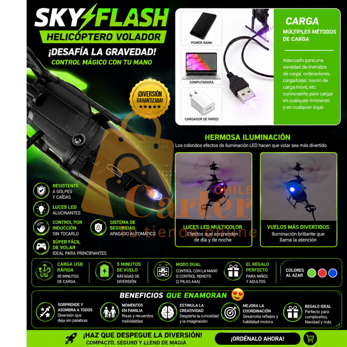 Sky Flash Helicóptero Volador™
