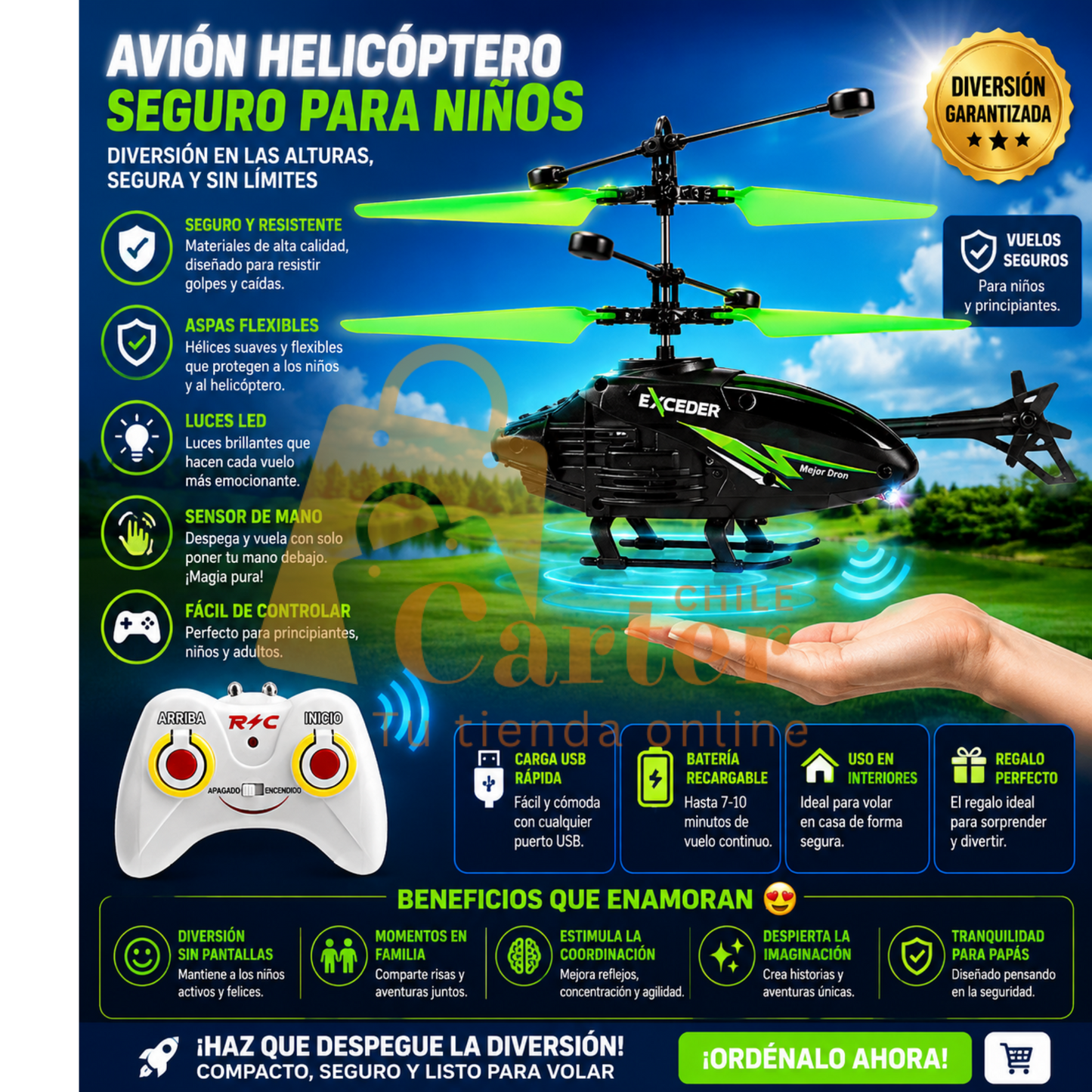 Sky Flash Helicóptero Volador™
